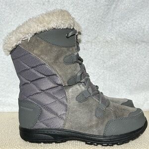 Columbia Womens Ice Maiden lI Grey Winter 200g Insulated Snow Boots Size US 7